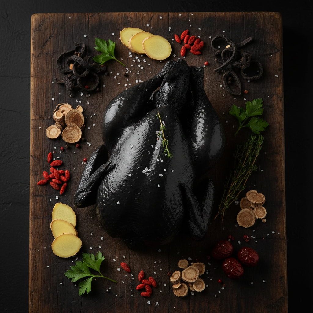 黑鸡整只产品图 - 传统风格