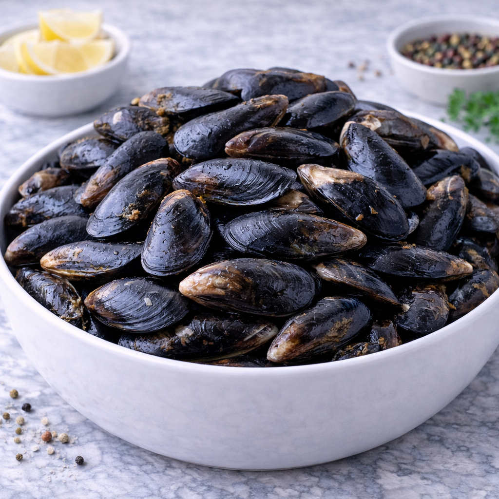 黑淡菜粒 BLACK MUSSEL WITH SHELL (1KG/PKT)