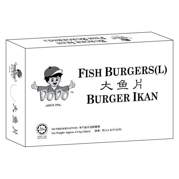 DODO FISH BURGER 大鱼片 (L, BREADED) 32pcs/2.4kg